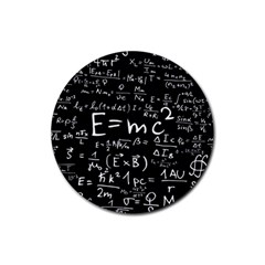 Science-albert-einstein-formula-mathematics-physics-special-relativity Rubber Round Coaster (4 Pack) 