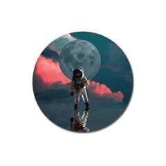 Astronaut-moon-space-nasa-planet Magnet 3  (round)