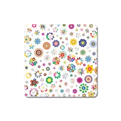 Flower Floral Pattern Square Magnet