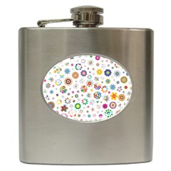 Flower Floral Pattern Hip Flask (6 Oz)