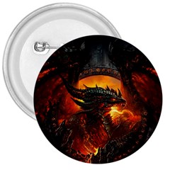 Dragon Fire Fantasy Art 3  Buttons by Sudhe