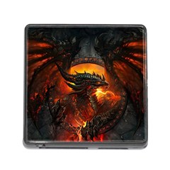 Dragon Fire Fantasy Art Memory Card Reader (square 5 Slot) by Sudhe