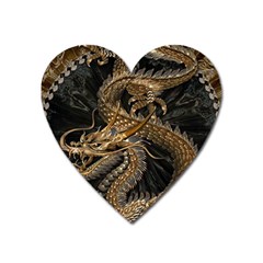 Fantasy Dragon Pentagram Heart Magnet by Sudhe