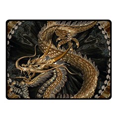 Fantasy Dragon Pentagram Double Sided Fleece Blanket (small)  by Sudhe