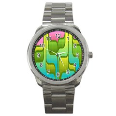 Background-color-texture-bright Sport Metal Watch by Sudhe