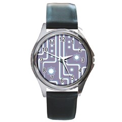 Pattern-non-seamless-background Round Metal Watch