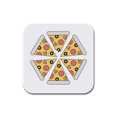 Pizza-slice-food-italian Rubber Square Coaster (4 Pack) 