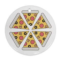 Pizza-slice-food-italian Round Ornament (two Sides)