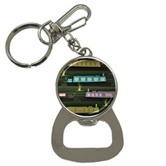 Narrow-boats-scene-pattern Bottle Opener Key Chain