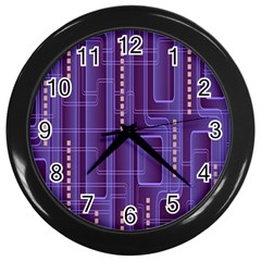 Background-non-seamless-pattern Wall Clock (black)