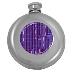 Background-non-seamless-pattern Round Hip Flask (5 Oz)