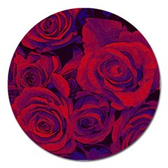 Roses-red-purple-flowers-pretty Magnet 5  (round)