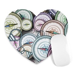 Compass-direction-north-south-east Heart Mousepads