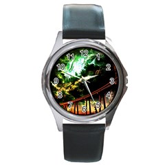 Science-fiction-forward-futuristic Round Metal Watch