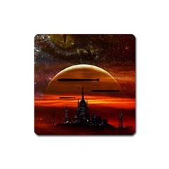 Science-fiction-digital-illustration Square Magnet