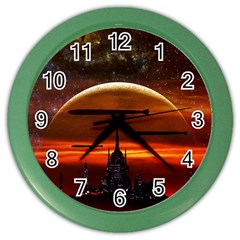 Science-fiction-digital-illustration Color Wall Clock