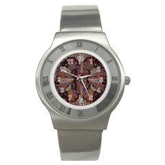 Abstract-design-backdrop-pattern Stainless Steel Watch