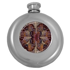 Abstract-design-backdrop-pattern Round Hip Flask (5 Oz)