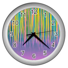 Background-colorful-texture-bright Wall Clock (silver)