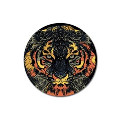 Tiger-predator-abstract-feline Magnet 3  (round)