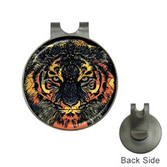 Tiger-predator-abstract-feline Hat Clips With Golf Markers