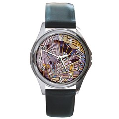 Abstract-drawing-design-modern Round Metal Watch