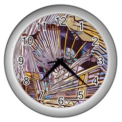 Abstract-drawing-design-modern Wall Clock (silver)