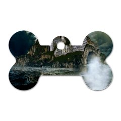 Sea-island-castle-landscape Dog Tag Bone (one Side)