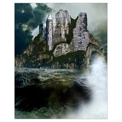 Sea-island-castle-landscape Drawstring Bag (small) by Sudhe