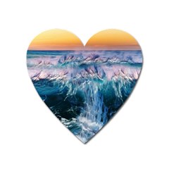 Sea-waves-ocean-water-beach-surf Heart Magnet