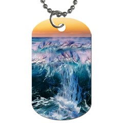 Sea-waves-ocean-water-beach-surf Dog Tag (one Side)