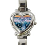 Sea-waves-ocean-water-beach-surf Heart Italian Charm Watch Front