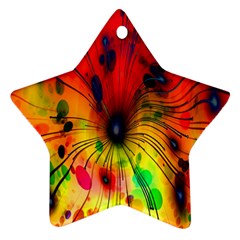 Color-background-structure-lines Star Ornament (two Sides)