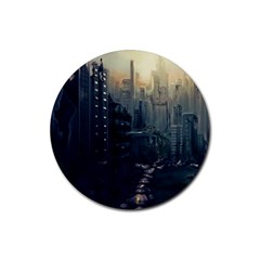 Apocalypse-post-apocalyptic Rubber Coaster (round) 