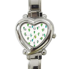 Funny Cacti With Muzzles Heart Italian Charm Watch by SychEva