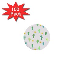 Green Cacti With Sun 1  Mini Buttons (100 Pack)  by SychEva