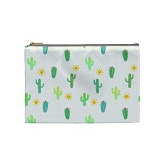 Green Cacti With Sun Cosmetic Bag (medium) by SychEva