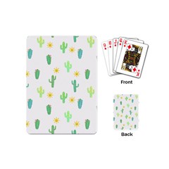 Green Cacti With Sun Playing Cards Single Design (Mini)