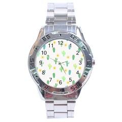 Green Cacti With Sun Stainless Steel Analogue Watch by SychEva