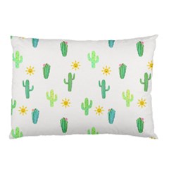 Green Cacti With Sun Pillow Case (two Sides) by SychEva