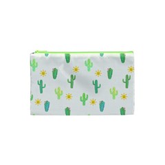 Green Cacti With Sun Cosmetic Bag (xs) by SychEva