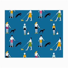 Girls Walk With Their Dogs Small Glasses Cloth (2 Sides) by SychEva