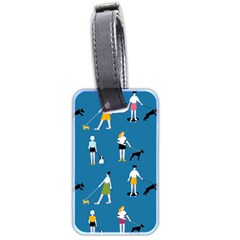 Girls Walk With Their Dogs Luggage Tag (two Sides) by SychEva