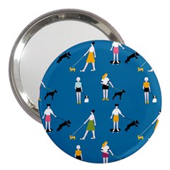 Girls Walk With Their Dogs 3  Handbag Mirrors by SychEva