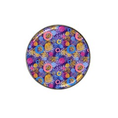 Multicolored Splashes And Watercolor Circles On A Dark Background Hat Clip Ball Marker (10 Pack) by SychEva