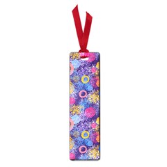 Multicolored Splashes And Watercolor Circles On A Dark Background Small Book Marks by SychEva