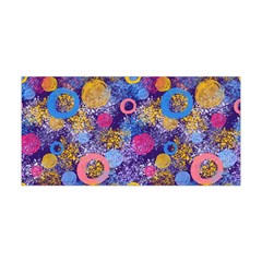 Multicolored Splashes And Watercolor Circles On A Dark Background Yoga Headband by SychEva