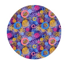 Multicolored Splashes And Watercolor Circles On A Dark Background Mini Round Pill Box (Pack of 3)