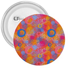 Multicolored Splashes And Watercolor Circles On A Dark Background 3  Buttons by SychEva