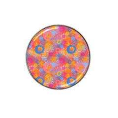 Multicolored Splashes And Watercolor Circles On A Dark Background Hat Clip Ball Marker by SychEva